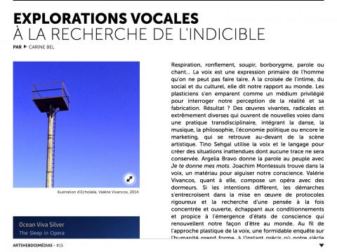 Article "Explorations Vocales, à la recherche de l'indicible" capture d'écran #1